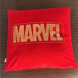 Marvel Red Pillow with Gold Logo